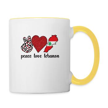 Stolzer Libanese Libanon Libanesische Wurzeln - Tasse zweifarbig - Weiß/Gelb - Rechts
