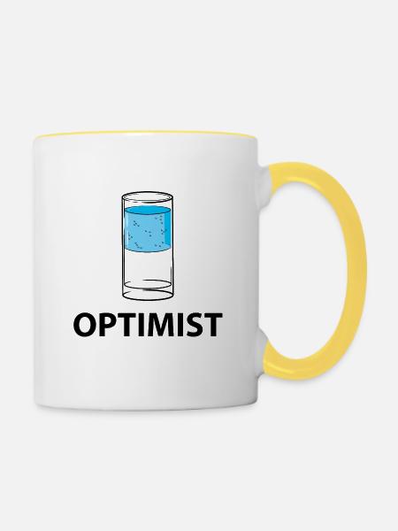 Optimist - Getränk - Tasse zweifarbig - Weiß/Gelb