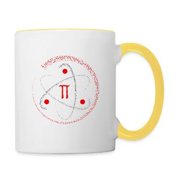 Rotate Pi number - Contrasting Mug - white/yellow - Right