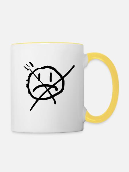 NOMORE - Tasse zweifarbig - Weiß/Gelb