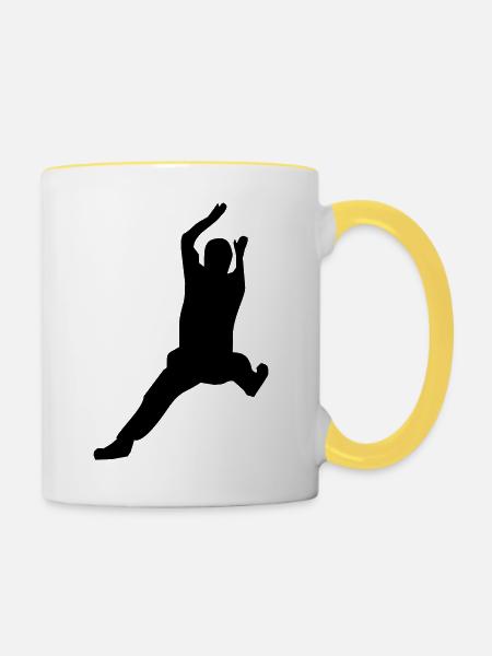 Handball Torhüter - Tasse zweifarbig - Weiß/Gelb