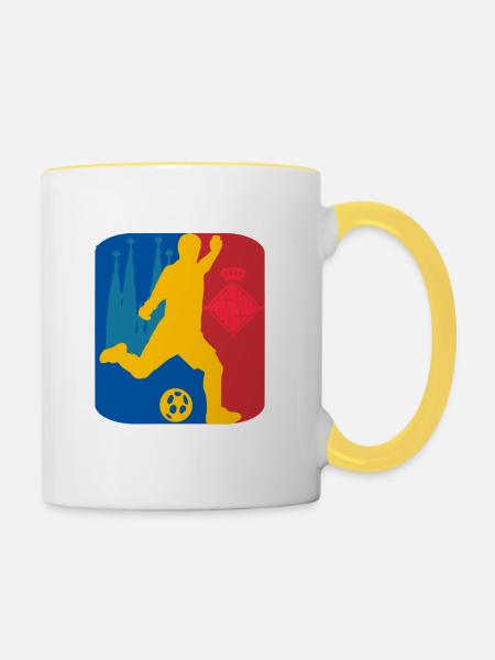 Barcelona - Tasse zweifarbig - Weiß/Gelb