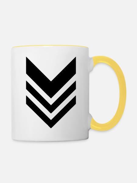 rank military army - Tasse zweifarbig - Weiß/Gelb