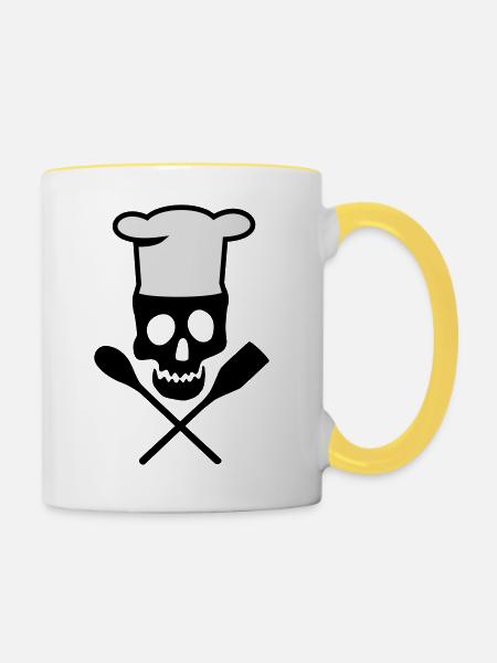 Koch - Tasse zweifarbig - Weiß/Gelb