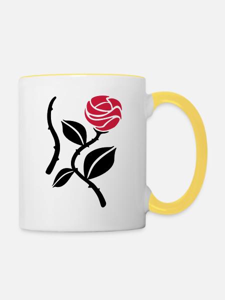 róże - Tasse zweifarbig - Weiß/Gelb