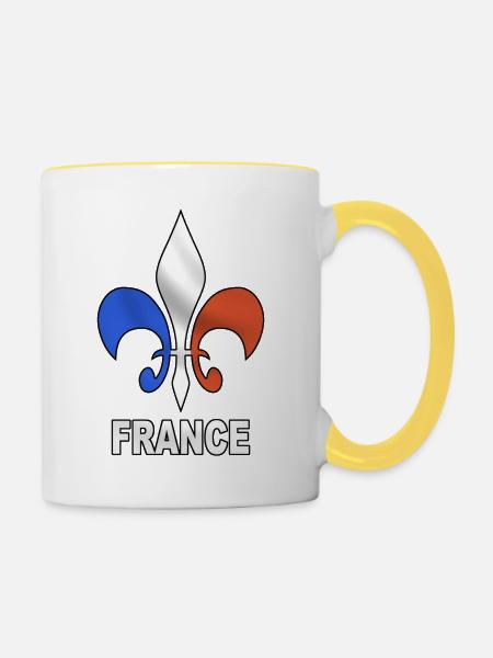Frankreich - Tasse zweifarbig - Weiß/Gelb