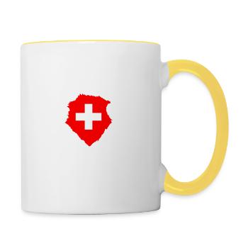 Suisse - heroes - Europe - Mug contrasté - blanc/jaune - Droite