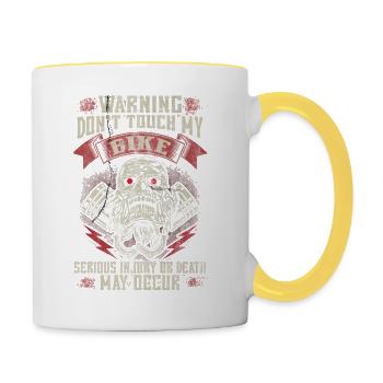 Don't touch my bike - EN - Contrasting Mug - white/yellow - Right