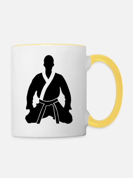Jiu-jitsu - Tasse zweifarbig - Weiß/Gelb
