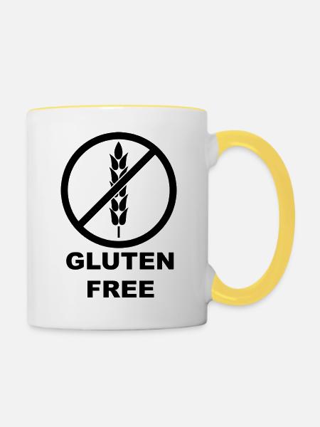 Gluten - Tasse zweifarbig - Weiß/Gelb