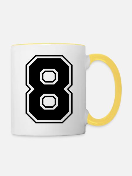 acht - Tasse zweifarbig - Weiß/Gelb