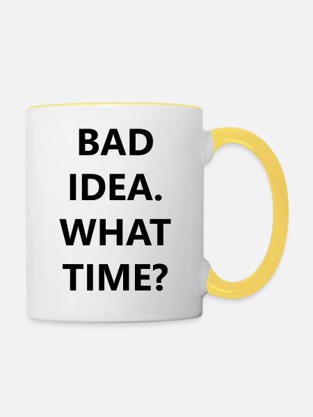 bad idea - Tasse zweifarbig - Weiß/Gelb
