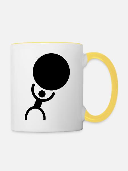 Strong Men - Tasse zweifarbig - Weiß/Gelb