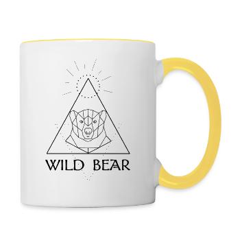 Wilder Bär - Tasse zweifarbig - Weiß/Gelb - Rechts
