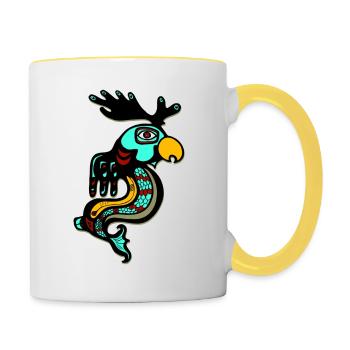 tribal - Mug contrasté - blanc/jaune - Droite