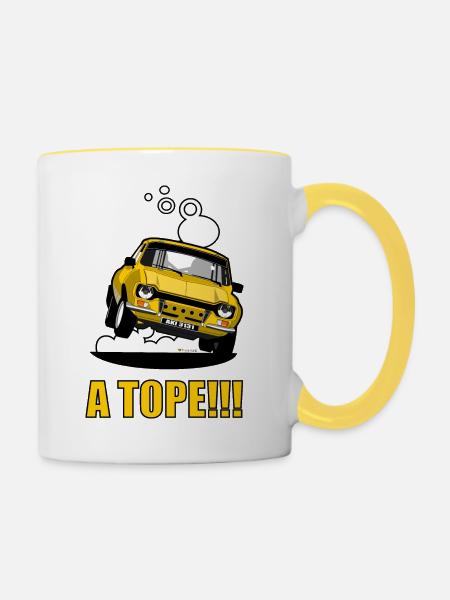 Ein TOPE - Tasse zweifarbig - Weiß/Gelb