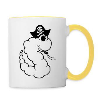 pirate de mer kapitaen saebel bateau de mer - Mug contrasté - blanc/jaune - Droite