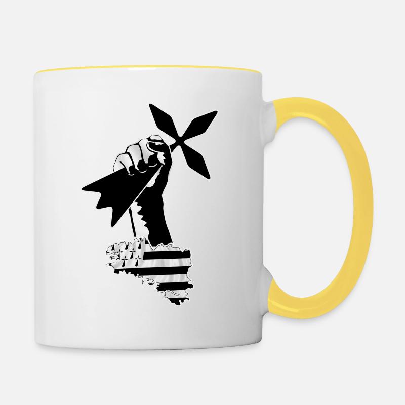 Breizh Power 6 - Mug contrasté - blanc/jaune
