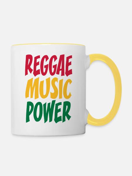 rasta Musikleistung - Tasse zweifarbig - Weiß/Gelb