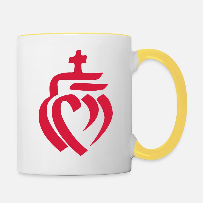Cœur vendéen Vendée - Mug contrasté - blanc/jaune