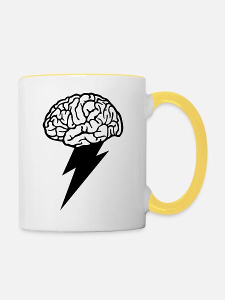 Brain Storm - Tasse zweifarbig - Weiß/Gelb