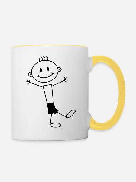 Cute Happy Boy - Tasse zweifarbig - Weiß/Gelb
