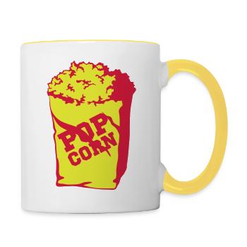 Popcorn - Tasse zweifarbig - Weiß/Gelb - Rechts