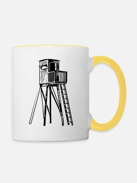 Hochsitz - Tasse zweifarbig - Weiß/Gelb