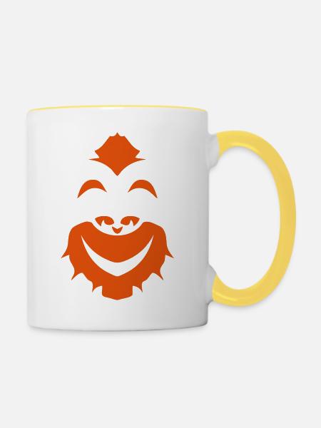 lustiger Affe - Tasse zweifarbig - Weiß/Gelb