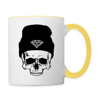 Hipster - Tasse zweifarbig - Weiß/Gelb - Rechts