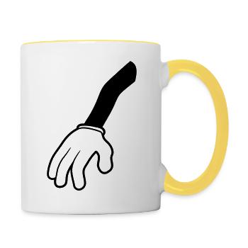 main individuelle bracelet clipart sans koerper - Mug contrasté - blanc/jaune - Droite