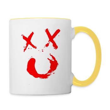 Halloween No.3 (Happy Smile) - pourriture / rouge - Mug contrasté - blanc/jaune - Droite