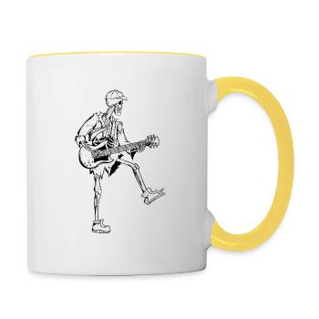 Rock Punk guitar guitare player - Mug contrasté - blanc/jaune - Droite