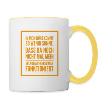 schattiges Büro - Tasse zweifarbig - Weiß/Gelb - Rechts