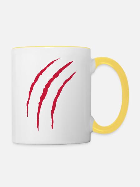 kratzer design - Tasse zweifarbig - Weiß/Gelb