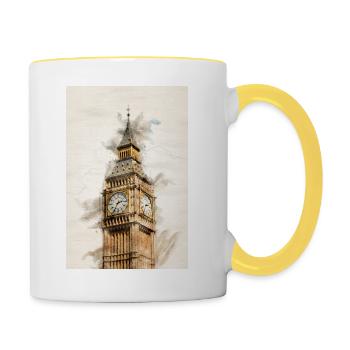 Londres Big Ben - Mug contrasté - blanc/jaune - Droite