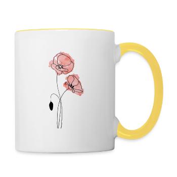 Coquelicot - Mug contrasté - blanc/jaune - Droite