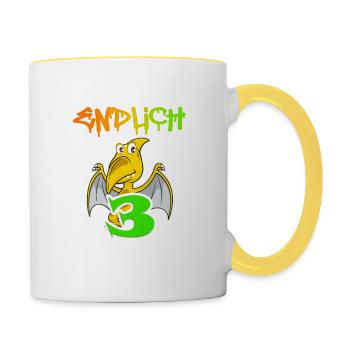 3. Geburtstag - Tasse zweifarbig - Weiß/Gelb - Rechts