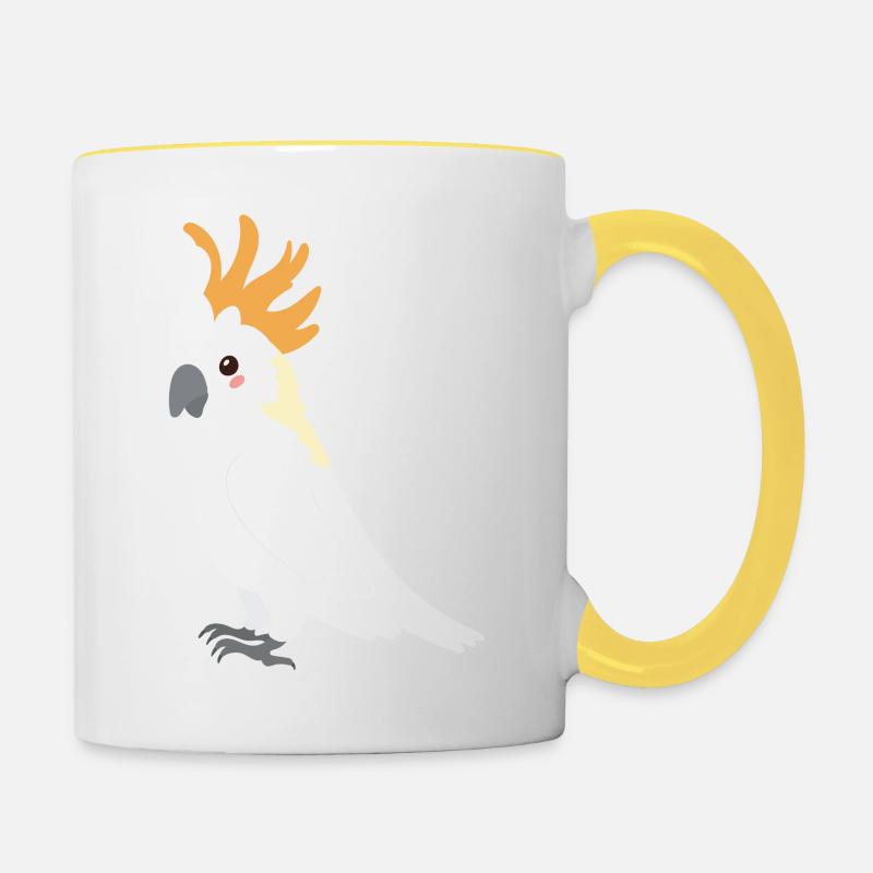 Kakadu - Tasse zweifarbig - Weiß/Gelb