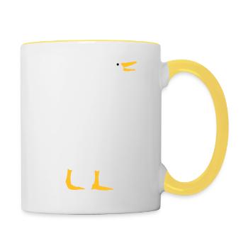 Laughing goose design - Contrasting Mug - white/yellow - Right
