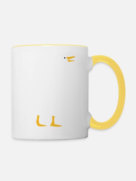 Lachende Gans Design - Tasse zweifarbig - Weiß/Gelb