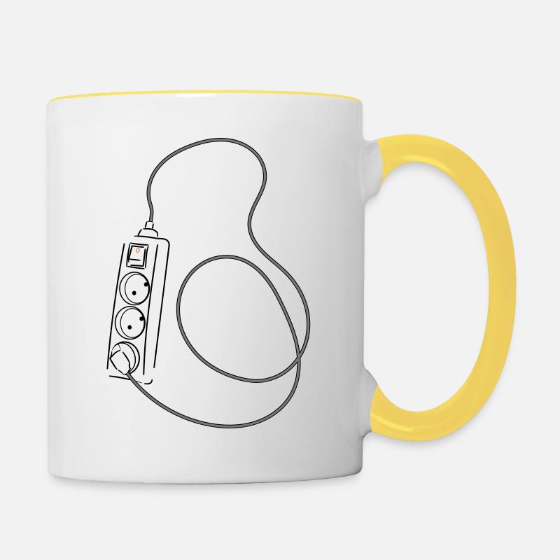 Perpetual motion sockets - Contrasting Mug - white/yellow