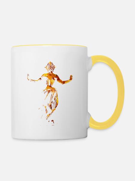 Arabischer Tänzer - Tasse zweifarbig - Weiß/Gelb