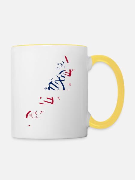 DNA USA - Tasse zweifarbig - Weiß/Gelb