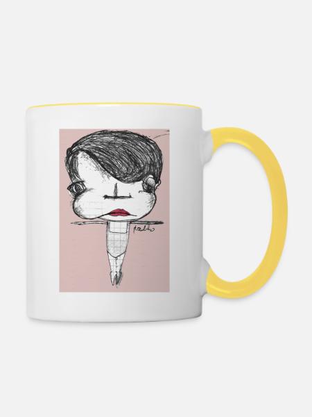 Tänzer - Tasse zweifarbig - Weiß/Gelb