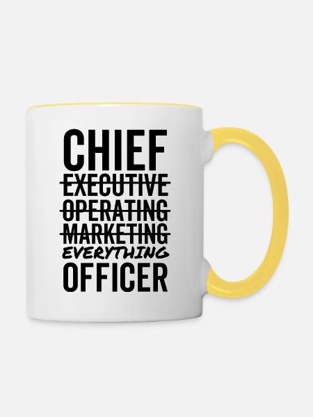 Chief Everything Officer - Tasse zweifarbig - Weiß/Gelb
