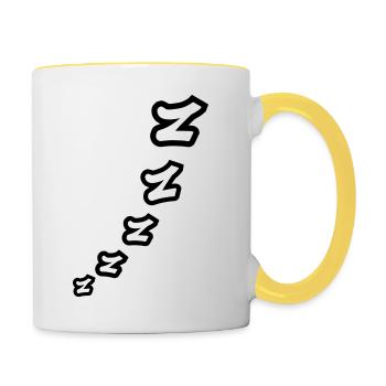 Zzz Sleeping Comic - Contrasting Mug - white/yellow - Right