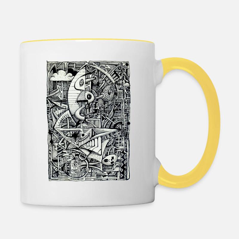 Dreamchamber - Contrasting Mug - white/yellow