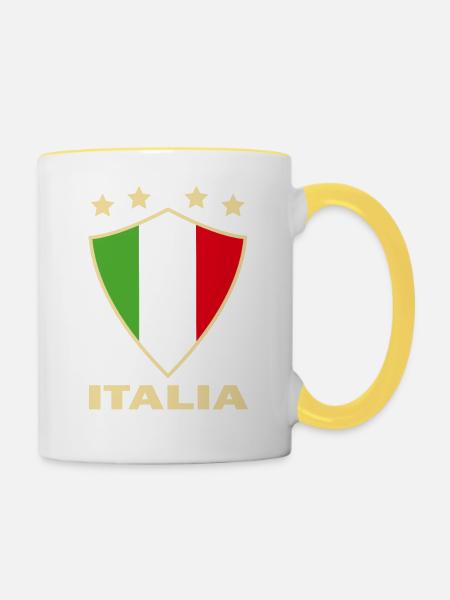 ITALIA 2 - Tasse zweifarbig - Weiß/Gelb