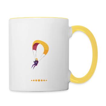 J'peux Pas J'ai Saut En Parachute - Mug contrasté - blanc/jaune - Droite
